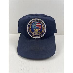 50th ANNIVERSARY OF THE KOREAN WAR Navy Blue‎ Snapback Hat MADE IN USA